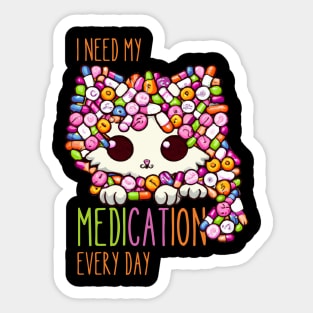 Funny Medication, Funny Cat Medication Sticker